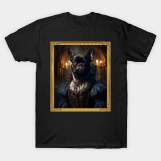 Black French Bulldog - Medieval French Princess T-Shirt